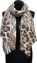 Echarpe Longue Fine - Imprimé Panthère/Tigre/Serpent - Kaki - 180 x 80 cm (2319)