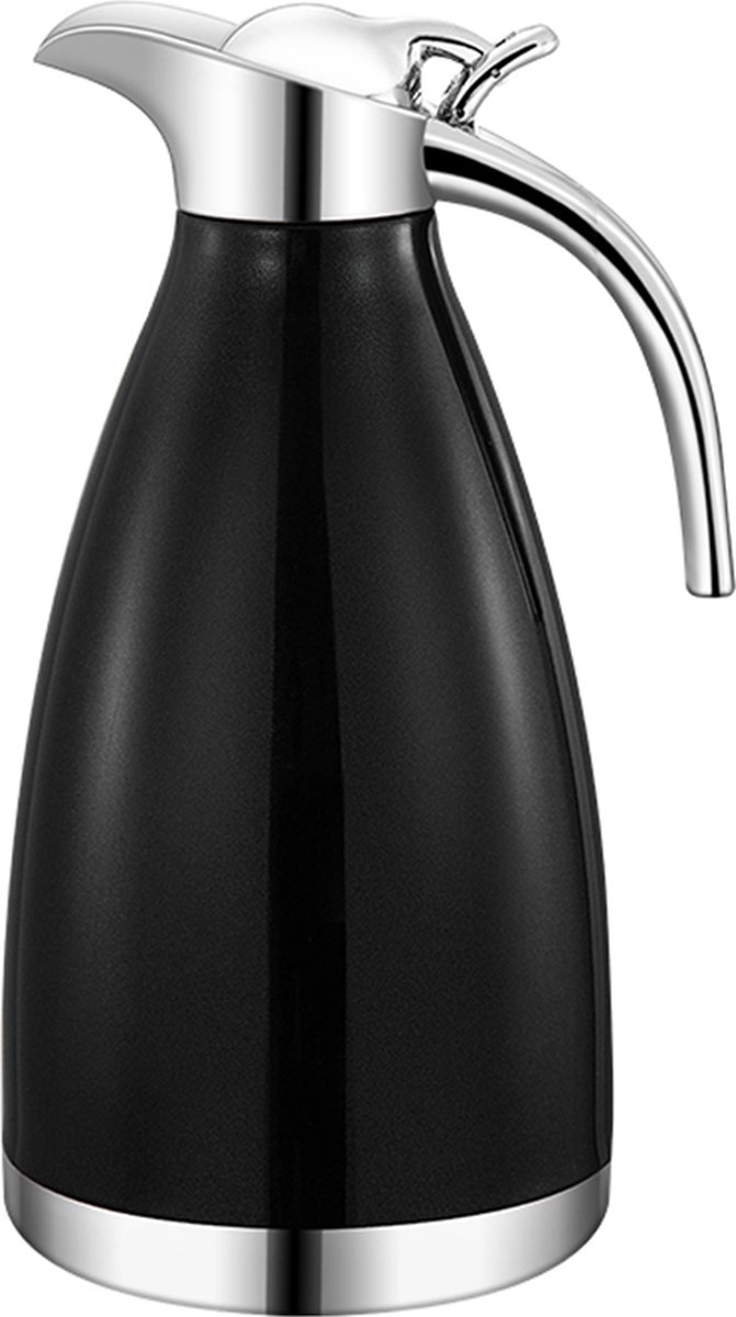 Cheffinger Thermoskan 2 Liter Zwart - RVS Inox - Themosfles
