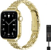 MY PROTECT - Bracelet Apple Watch d'inspiration fine en métal de Luxe pour Apple Watch 38 mm - 40 mm - 41 mm - Or