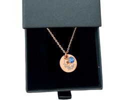 Rosey’s® - Geboortesteenketting maart - rose gold - geboortesteen - birth stone - persoonlijke ketting - babyshower - kraamcadeau - moederdag cadeau - Geboortesteen ketting maart
