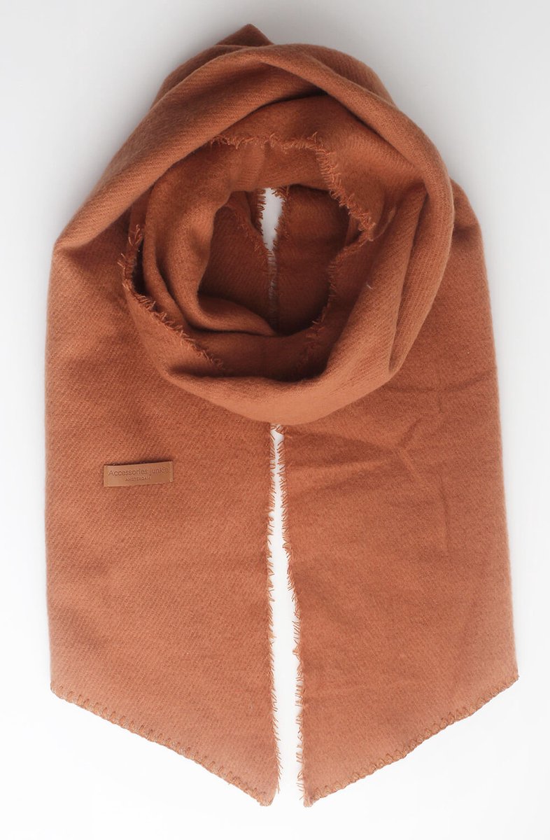 Odilia scarf- Accessories Junkie Amsterdam- Dames- Gebreide sjaal- Herfst winter- Katoenen sjaal- Effen- Roest