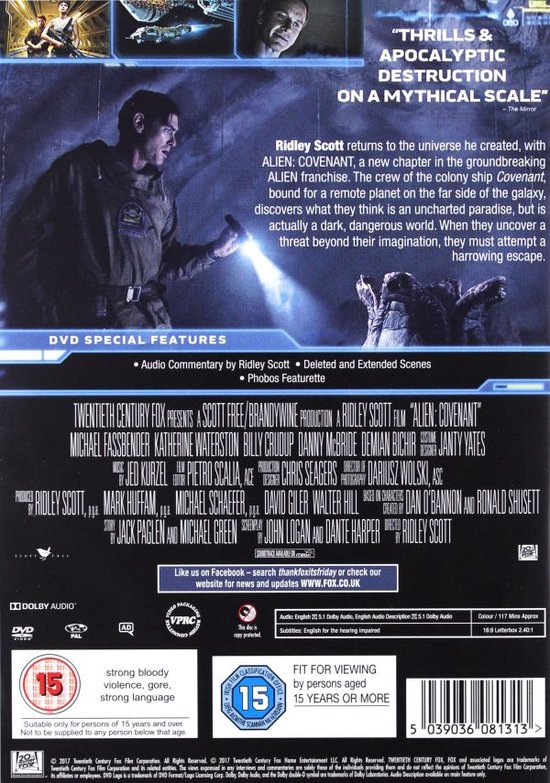 Alien: Covenant (Dvd), Michael Fassbender | Dvd's | bol
