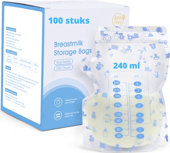 sachets de conservation pour lait maternel - 25 sachets - 210 ml