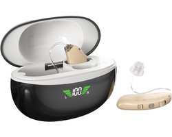 Pro Care Excellent Quality® 2x DSP Intelligent digitaal Gehoorapparaat - Gehoorapparaat oplaadbaar - Gehoorversterker - Met Noise Reduction - 5 Modus - Geluid Reductie - Magnetic oplaadbare LED L/R Box - Voor achter het oor (AHO) - Kleur Beige - Fagg
