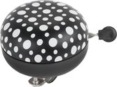 Fietsbel Ding-Dong M-Wave ø80mm - black with white fluorescent dots