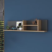 Wandrek 120x25x20 cm - houten Boekenrek - wandrekken - wandplank - Antraciet / Bruin - boekenplanken - Wandschap - Wandkast
