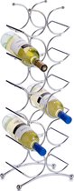 1x Zilver wijnflessen rek/wijnrekken staand voor 12 flessen 67 cm - Keukenbenodigdheden - Woonaccessoires/decoratie - Wijnflesrekken/wijnflessenrekken/wijnrekken - Rek/houder voor wijnflessen