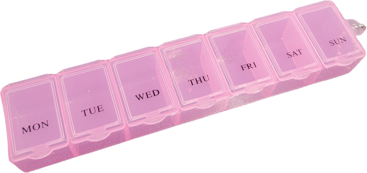 Goedkoopste Pillendoos 7 dagen roze - Pillendoosje week - Medicijnen doosje 7 dagen - oDaani