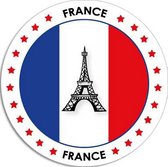 Frankrijk sticker rond 14,8 cm - Franse vlag - Landen thema decoratie feestartikelen/versieringen