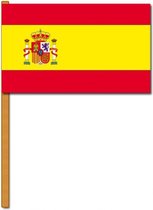 Luxe grote zwaaivlaggen Spanje 30 x 45 cm - Spaanse feestartikelen en versieringen