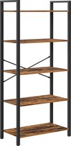 FurnStar boekenkast met 5 planken - 66x30x153cm - Bruin
