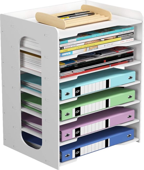 Natwind organisateur de papier de bureau à 7 niveaux pour bureau  organisateur de bureau porte-fichiers organisateur de bureau bureau lettre  plateau & A4 