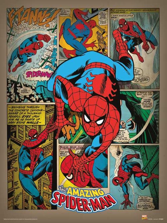 Spider-Man Retro Art Print 30x40cm | Poster