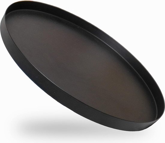 Plateau décoratif, noir, diamètre 30 cm