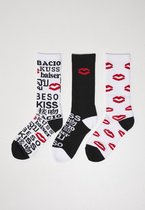 Mister Tee Kiss - Kiss 3-pack Sokken - 47/50 - Zwart/Wit