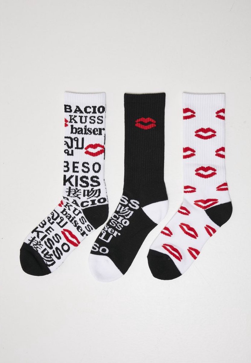 Mister Tee Kiss Kiss 3-pack Sokken 47/50 Zwart