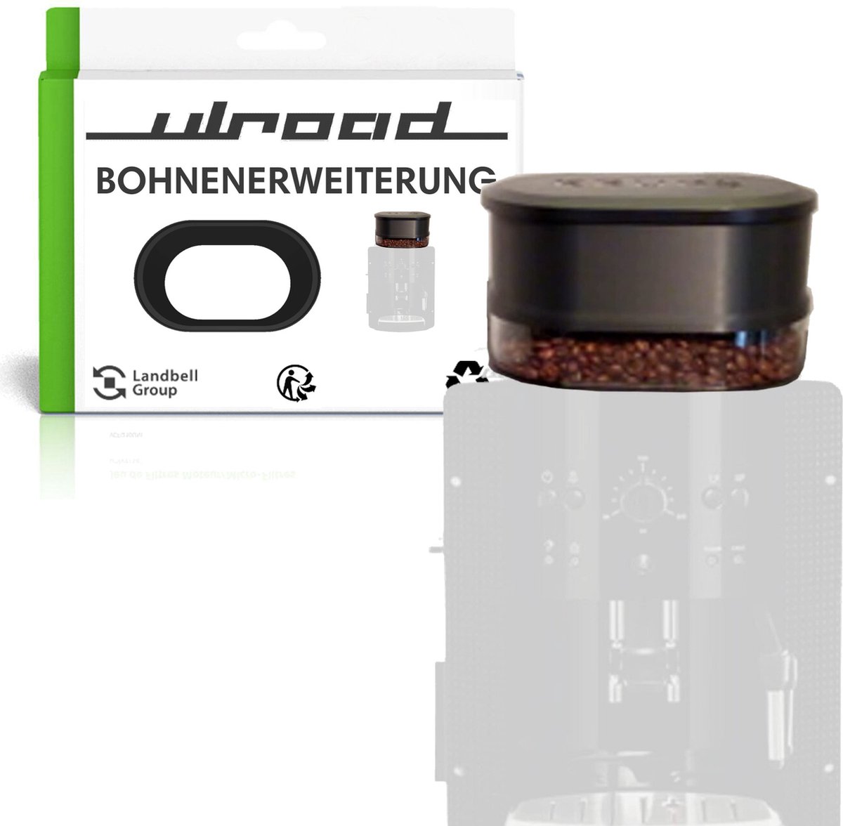 ULROAD reserveonderdelen deksel uitbreiding bonenhouder, geschikt voor Krups EA8160 volautomatische espressomachine, koffiezetapparaat, bonenuitbreiding, accessoires