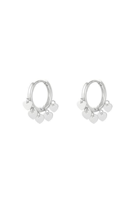 Earrings - Oorbellen - Floating - Hearts - Hart - Zilver - Stainless Steel - Yehwang-Valentijnsdag