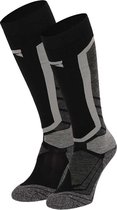 Chaussettes de Snowboard Xtreme - Multi Noir - Taille 45/47 - 2 paires de chaussettes de snowboard - Talon, mollet et tibia renforcés - Ventilation Extra - Bout sans couture