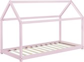 Kinderbed Babette - Houten bed - Huisbed - 90x200 cm - Roze - Grenenhout - Voor meisjes - Voor jongens - Voor kinderen