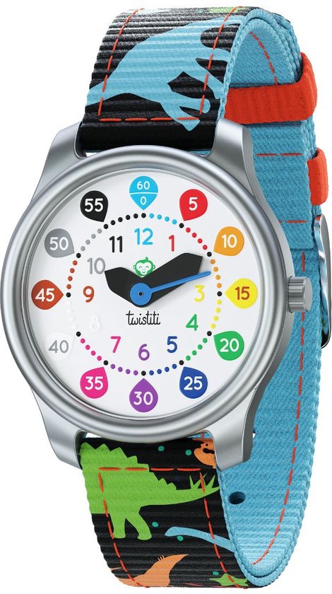 Twistiti - Montre-bracelet pour enfants à partir de 3 ans, avec chiffres éducatifs sur le cadran - étanche jusqu'à 50 mètres de profondeur - bracelets interchangeables - Numbers Dino Strap