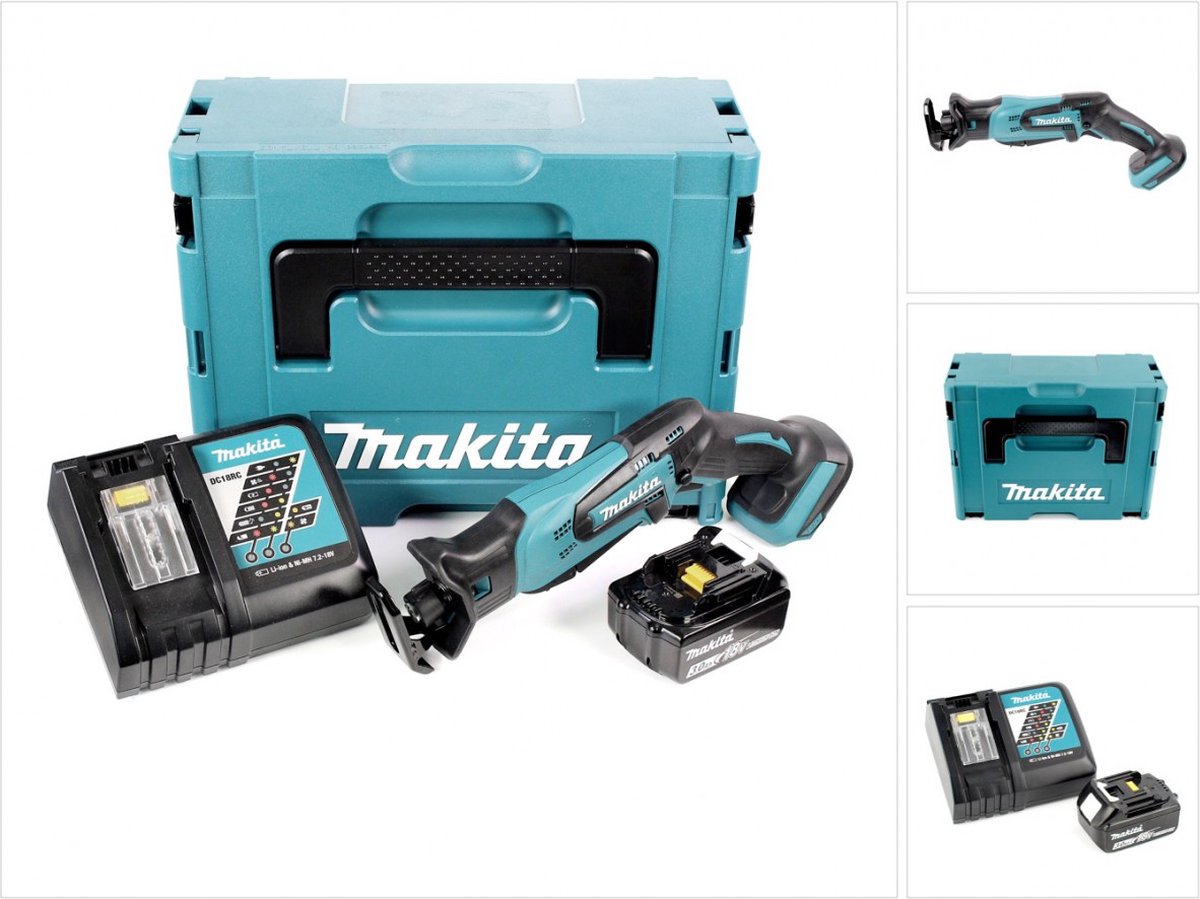 Makita DJR 183 RF1J accu reciprozaag 18V + 1x accu 3,0Ah + oplader + Makpac