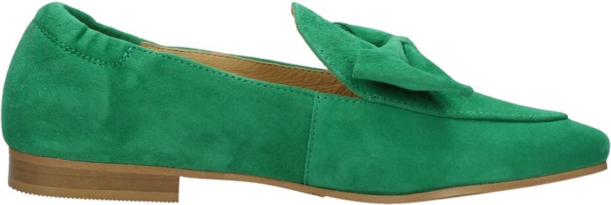 Tango Nicolette 9d Green Kid Suede Loafer - Dames loafer - loafers - Groene schoenen - Groene loafer