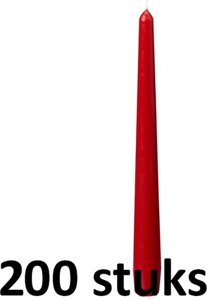 200 stuks dinerkaarsen rood 245/23 (7 uur)