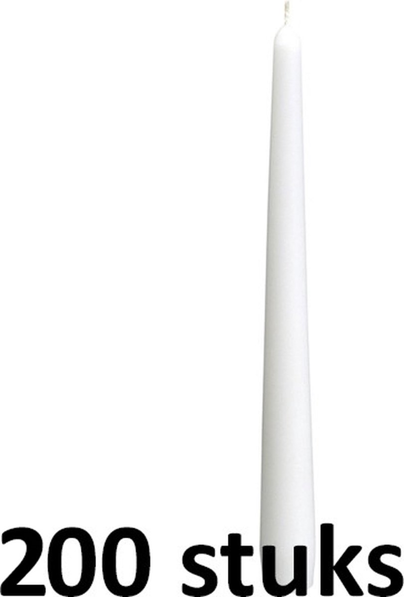 200 stuks dinerkaarsen wit 245/23 (7 uur)