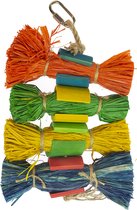 Duvoplus - Speelgoed Voor Dieren - Vogel - Raffia Gras Bundels Met Bamboe 25,4x12x3,8cm Meerkleurig - 1st