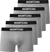 MONTCHO - Essence Series - Boxershort Heren - Onderbroeken heren - Boxershorts - Heren ondergoed - 5 Pack - Grijs - Heren - Maat XL
