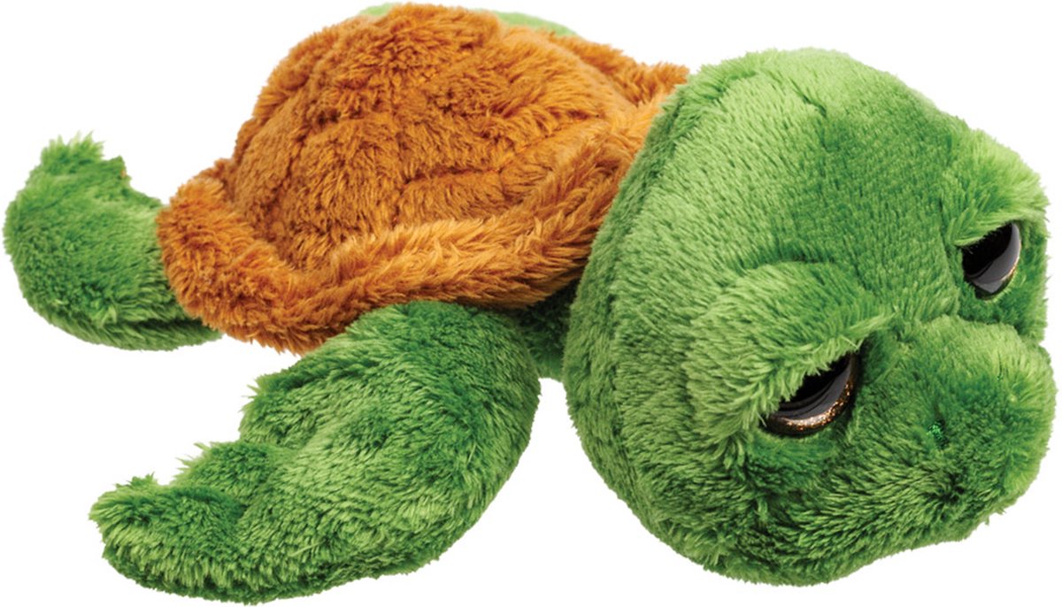 Suki Gifts pluche zeeschildpad Jules knuffeldier - cute eyes - donkergroen - 24 cm - Hoge kwaliteit