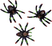 Amscan Nep spinnen/spinnetjes 5 x 4 cm - zwart - 24x stuks - Horror/griezel thema decoratie beestjes