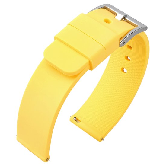 Silicone Rubberen Horlogebandje- Makkelijk Zelf te Monteren - Geel 18mm