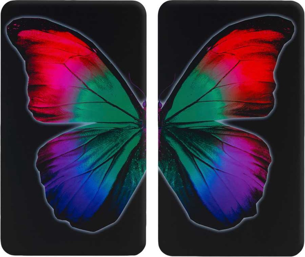WENKO Papillon keukensnijplank Rechthoekig Glas, Kunststof Meerkleurig