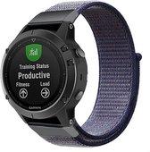 Strap-it Nylon Quickfit smartwatch bandje - geschikt voor Garmin Fenix 5 (Plus) / Fenix 6 (Pro) / Fenix 7 (Pro - Solar - Sapphire) - blauw