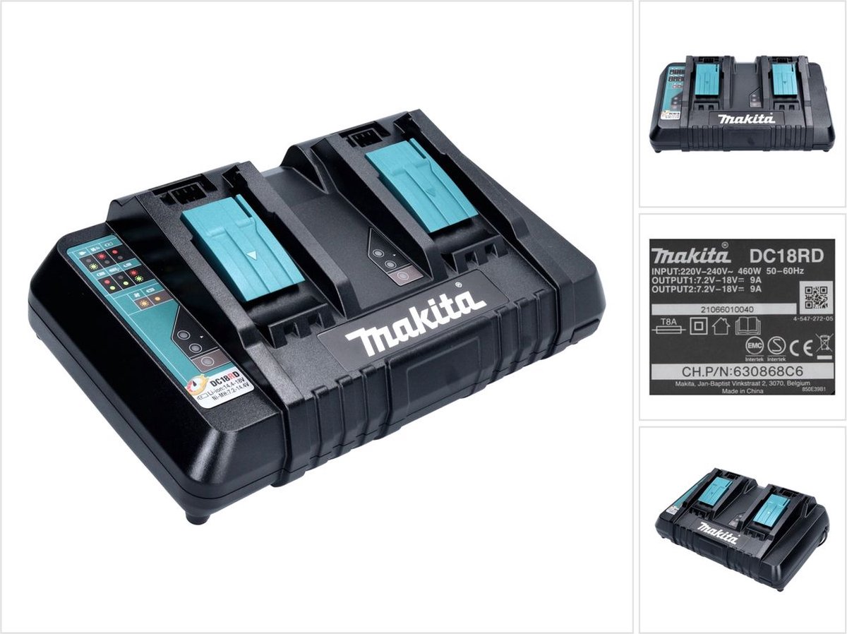 XNJTG Chargeur Double Port de Rechange 14,4 V-18 V pour Makita DC18RD  Compatible avec Le Chargeur d'origine makita : : Bricolage