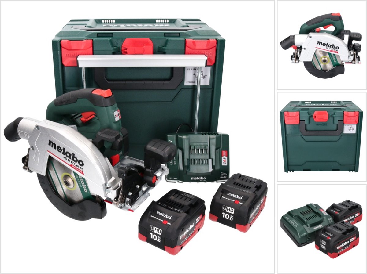 Metabo KS 18 LTX 66 BL Accucirkelzaag 18 V 165 mm + 2x accu 10.0 Ah + lader + metaBOX