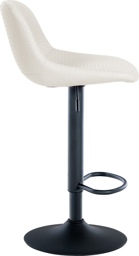 CLP Barkruk Emma zwart Frame - Fluweel - creme - Leen Bakker