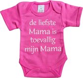 Baby romper - Roze - Tekst - Mijn mama is de liefste mama - Meisje - Kraamcadeau - Maat 56