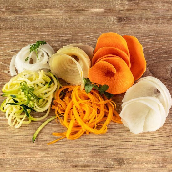 freegreen® Germany spiraalsnijder met opvangbak [incl. kookboek] I Een zoodle maker die inspireert I Tover je droomgerecht van fruit- en groentenoedels
