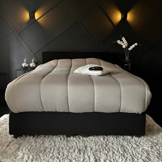 Zelesta® Royalbed Tender Grey 140x200cm - Dekbed zonder overtrek - Wasbaar hoesloos dekbed - Bedrukt dekbed - Zomerdekbed