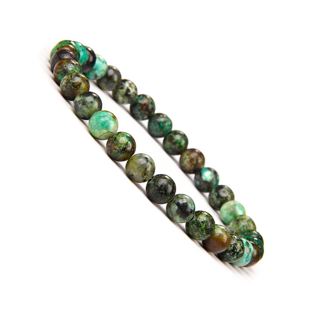 Bixorp Gems Afrikaanse Turkoois Edelstenen Armband 6mm - Edelsteen Kralenarmband - Spiritueel Cadeau - 20cm
