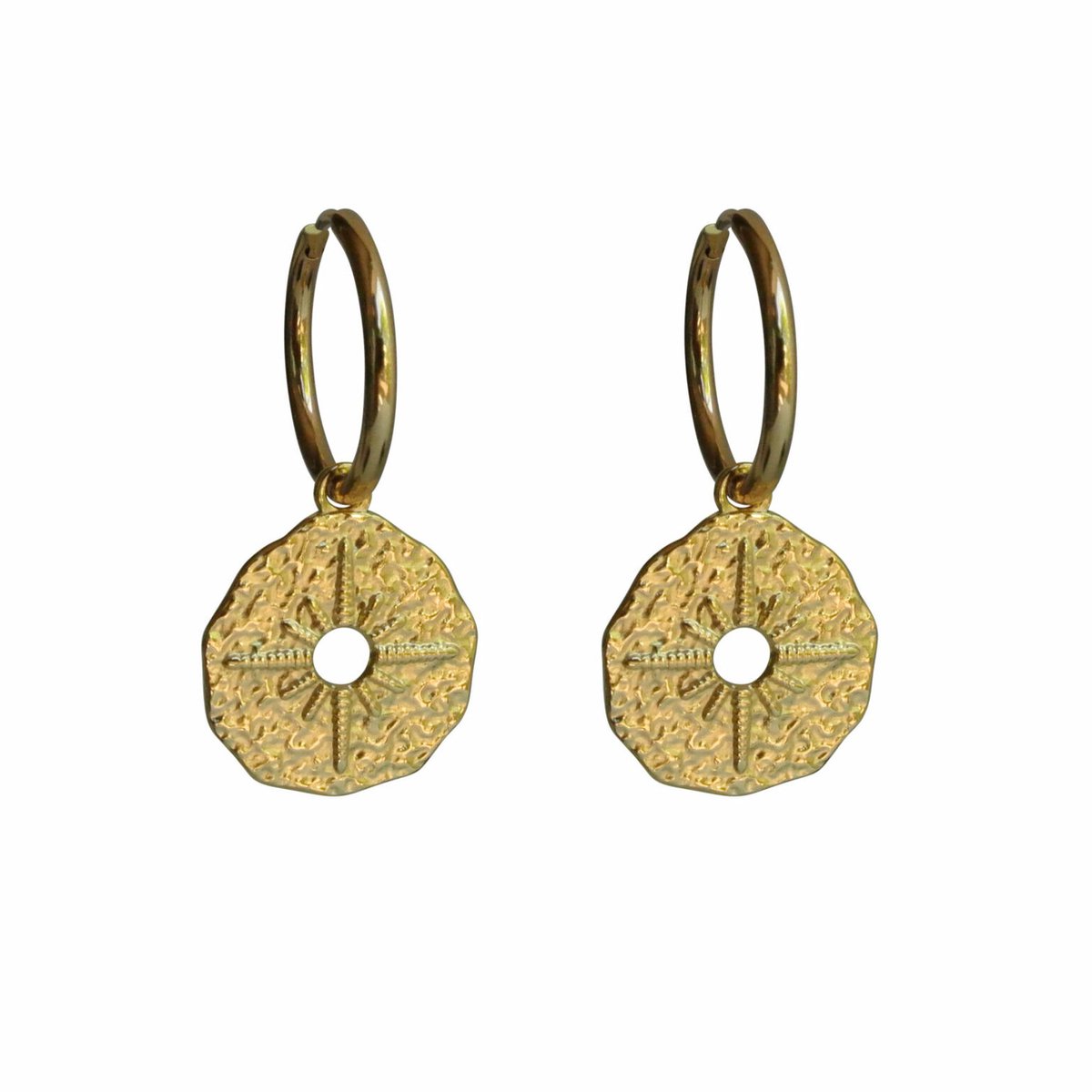 FlowJewels - oorbellen - stainless steel - goud kleurig