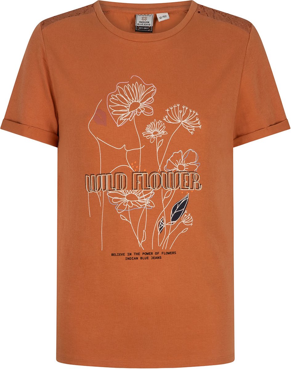 Indian Blue meiden t-shirt Wild Flower Amber Brown