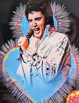 Diamond painting Elvis Presley zanger 40 x 50 cm volledige bedrukking ronde steentjes direct leverbaar the king