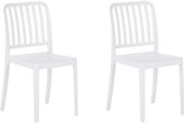 Beliani SERSALE - Lot de 2 chaises de jardin - blanc - Plastique