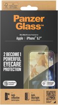 PanzerGlass - Screenprotector geschikt voor Apple iPhone 15 Plus Glazen | PanzerGlass Ultra-Wide Fit Screenprotector Anti-Glare - Case Friendly + Installatie Frame