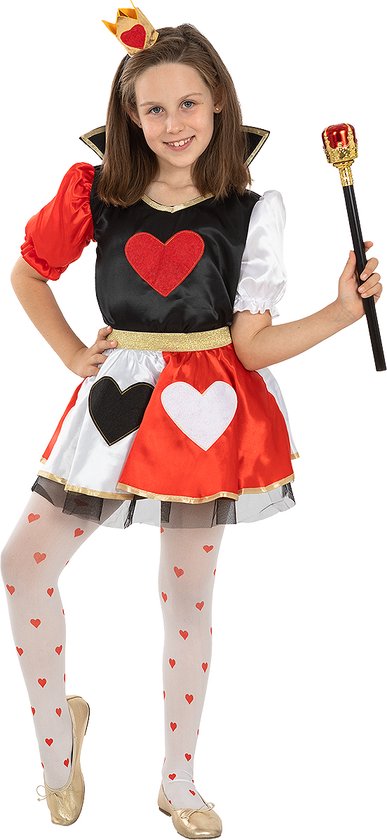 Funidelia | Hartenkoningin Kostuum Voor voor meisjes  Queen of Hearts, Films & Series, Alice in Wonderland - Kostuum voor kinderen Accessoire verkleedkleding en rekwisieten voor Halloween, carnaval & feesten - Maat 107 - 113 cm - Rood