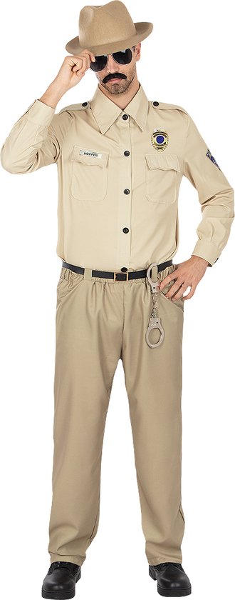 Funidelia | Jim Hopper Stranger Things Costume Officiel Netflix pour hommes Films et séries, Netflix, Eleven, Dustin - Déguisement pour Adultes Accessoires costumes et accessoires pour Halloween, carnaval et fêtes - Taille M - L - Marron